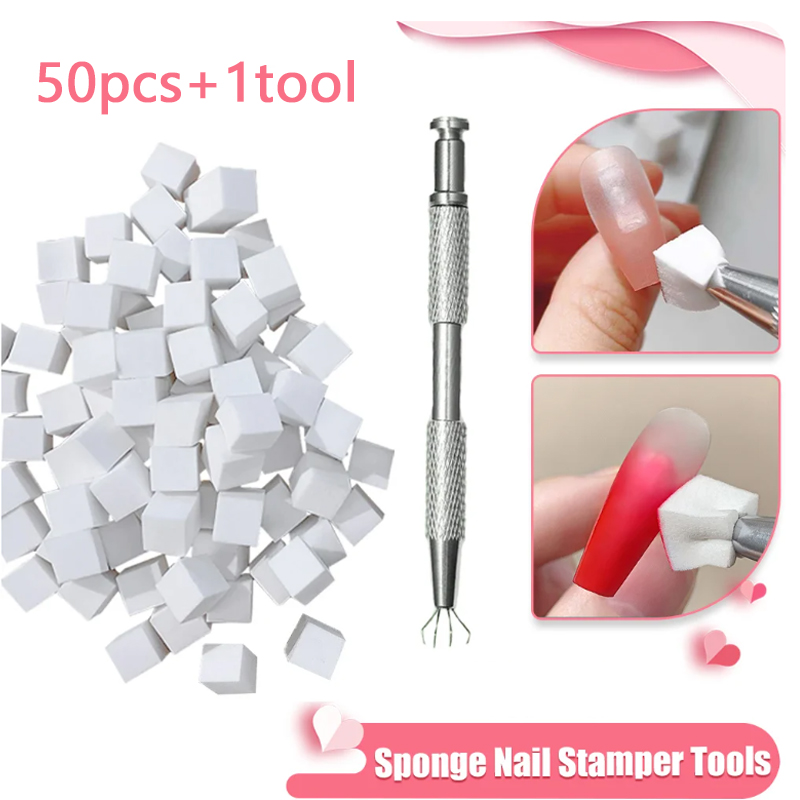 Nail Art Dotting Tool - 50/150pcs 스폰지 그라디언트 네일 아트 스탬퍼
