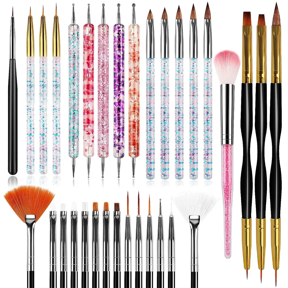 Nail Art Dotting Tool - 32개 네일 아트 브러쉬, 아크릴 브러쉬,
