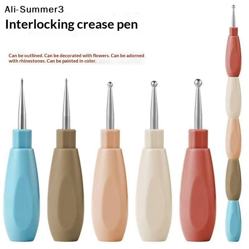 Nail Art Dotting Tool - 【A3s】5개입 핸들 라이너 드로잉 플라워 도팅