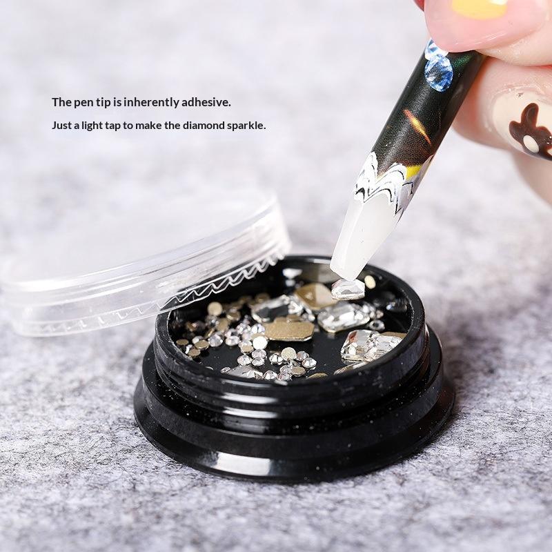 Nail Art Dotting Tool - 1개 네일아트 도트펜슬 라인스톤 픽커 비접촉식