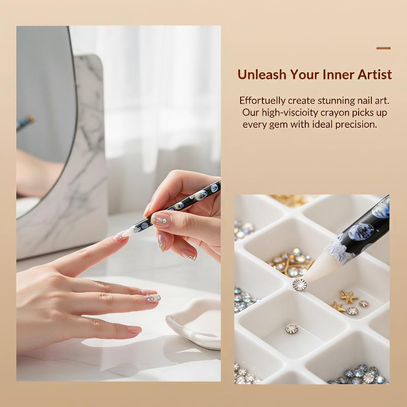 Nail Art Dotting Tool - 1Pcs 네일 아트 왁스 펜슬 라인스톤