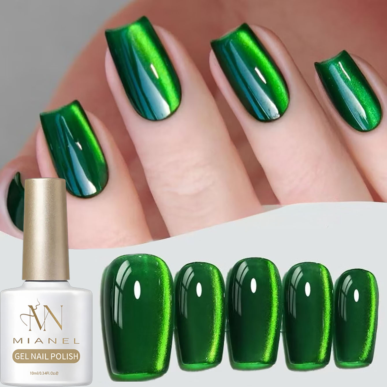 Nail Art Emerald Green - MIANEL 10ML 그린 네일 폴리쉬 에메랄드