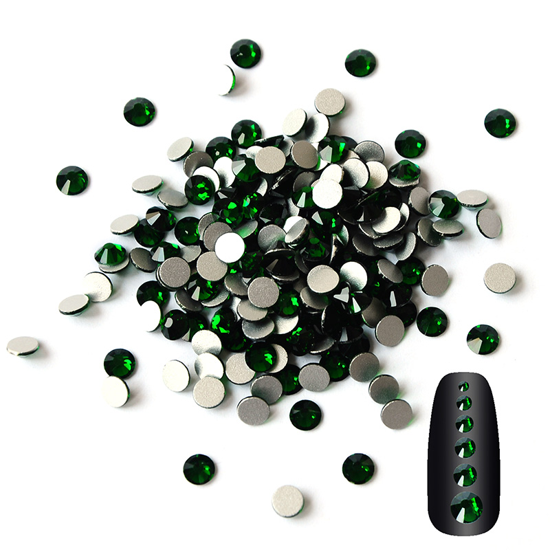 Nail Art Emerald Green - 에메랄드 그린 네일 아트 라인스톤 4A