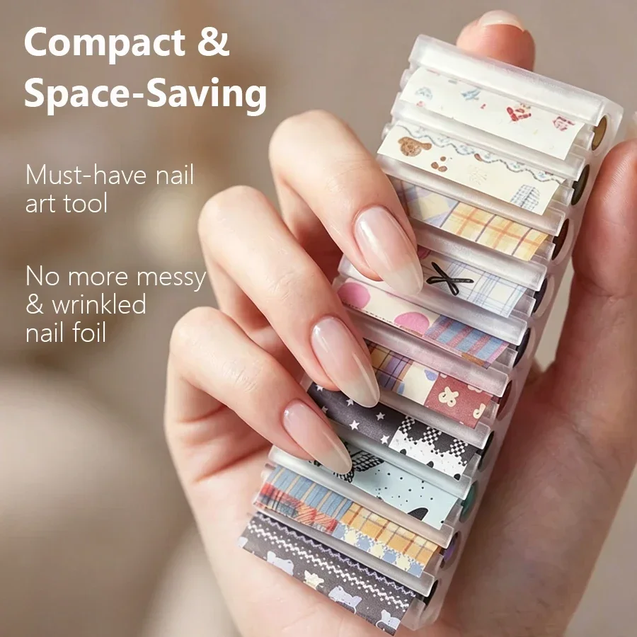 휴대용 10칸 네일 스타리 포일 보관함, 전사지 스티커 - Nail Art Simple 리뷰 및 가격