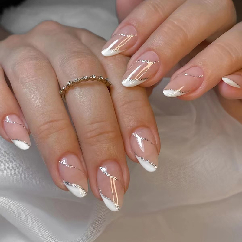 24개입 착용 가능한 인조 손톱 세트, 심플한 프렌치  - Nail Art Simple 리뷰 및 가격