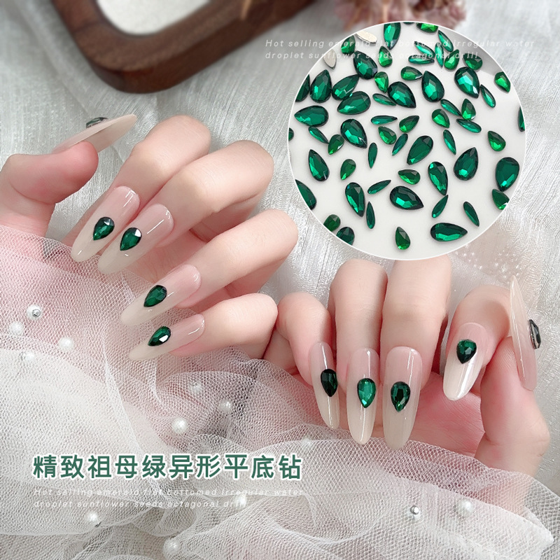 50PCS 짙은 녹색 플랫 다시 3D 네일 아트 라인  - Nail Art Emerald Green 리뷰 및 가격