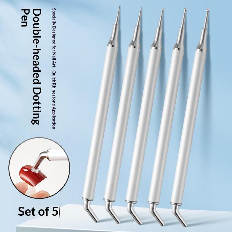 5Pcs 듀얼 엔드 라인스톤 젬 피커 펜 왁스 팁 도팅 - Nail Art Dotting Tool 리뷰 및 가격