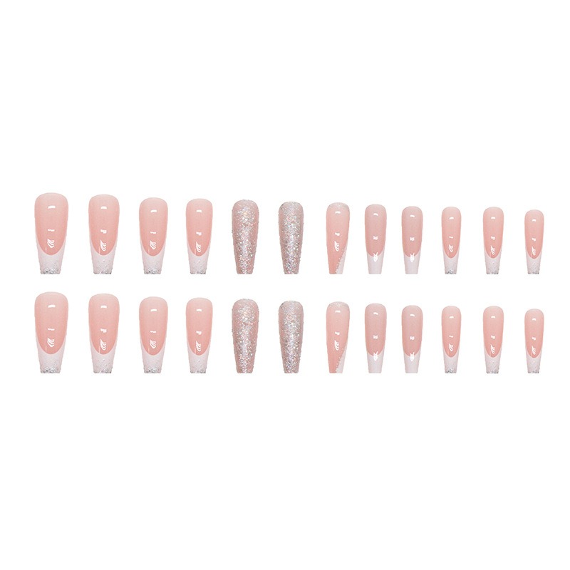 24개/세트 롱 발레 네일 키트 글리터 풀 네일 아트  - Nail Art Simple 리뷰 및 가격