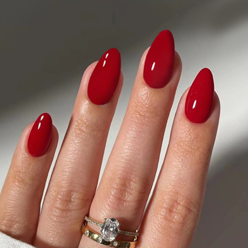 24개 솔리드 컬러 인조 손톱 세트 착용 가능한 레드  - Nail Art Simple 리뷰 및 가격