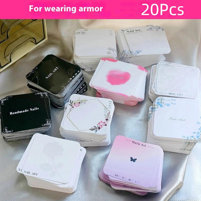 Z.20매 프레스온 네일 하단 꽃무늬 카드보드 사진 소 - Nail Art Zone 리뷰 및 가격