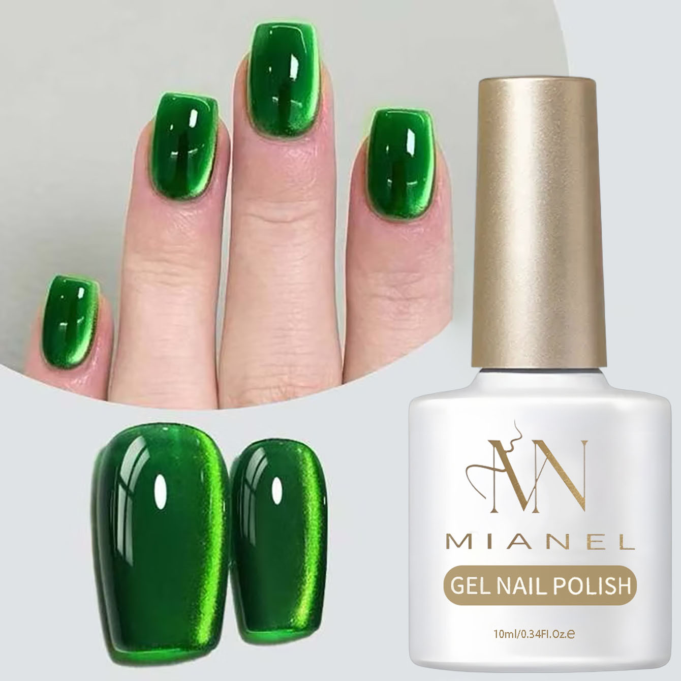 MIANEL 10ML 그린 네일 폴리쉬 에메랄드 캣아이 - Nail Art Emerald Green 리뷰 및 가격