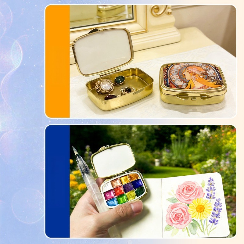 반 고흐 별이 빛나는 밤 글리터 수채화 물감 세트 12 - Nail Art Van Gogh 리뷰 및 가격