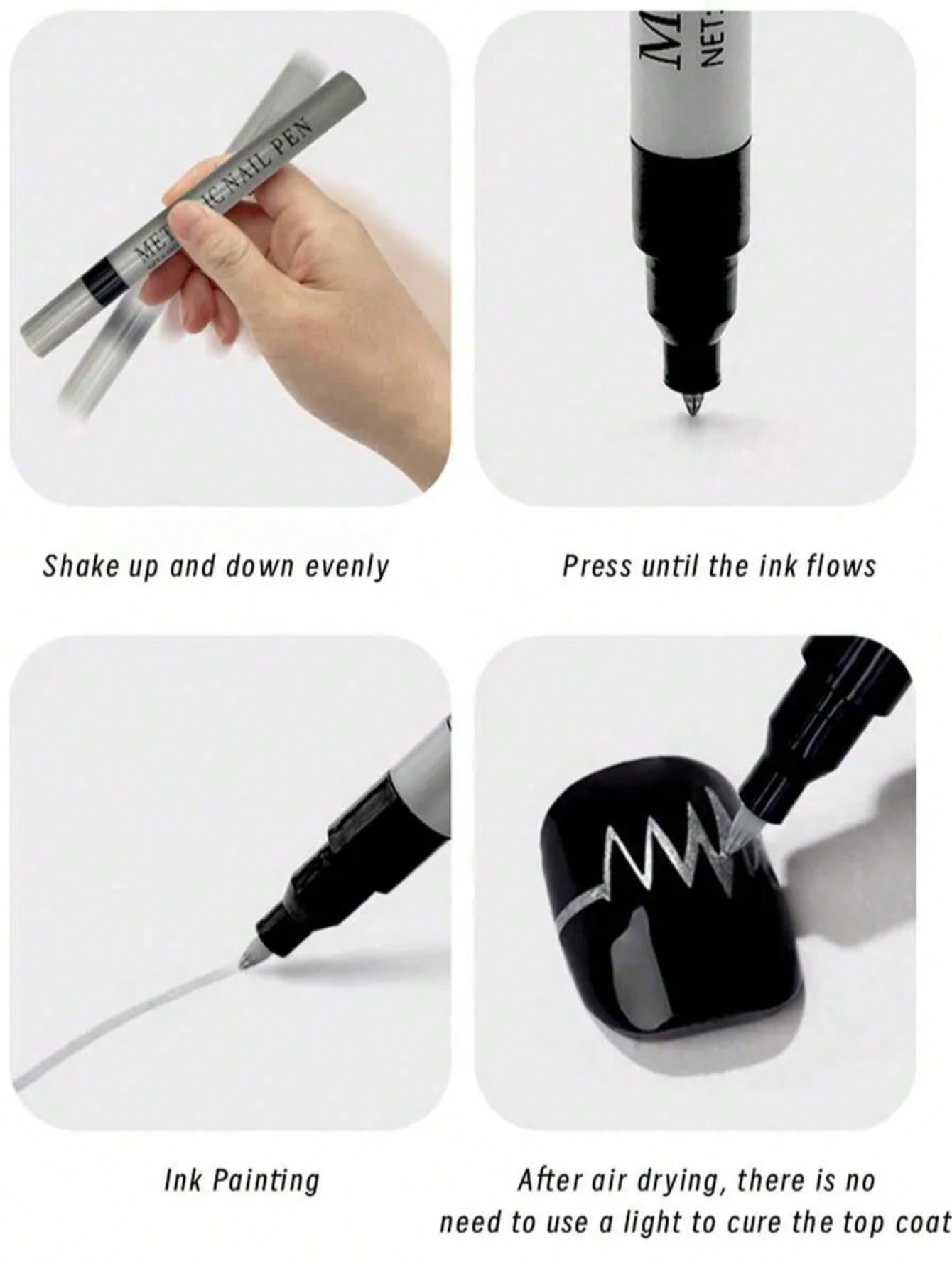 0.8mm 1개 네일 아트 펜, 화이트 블랙 실버 골드 - Nail Art Dotting Tool 리뷰 및 가격