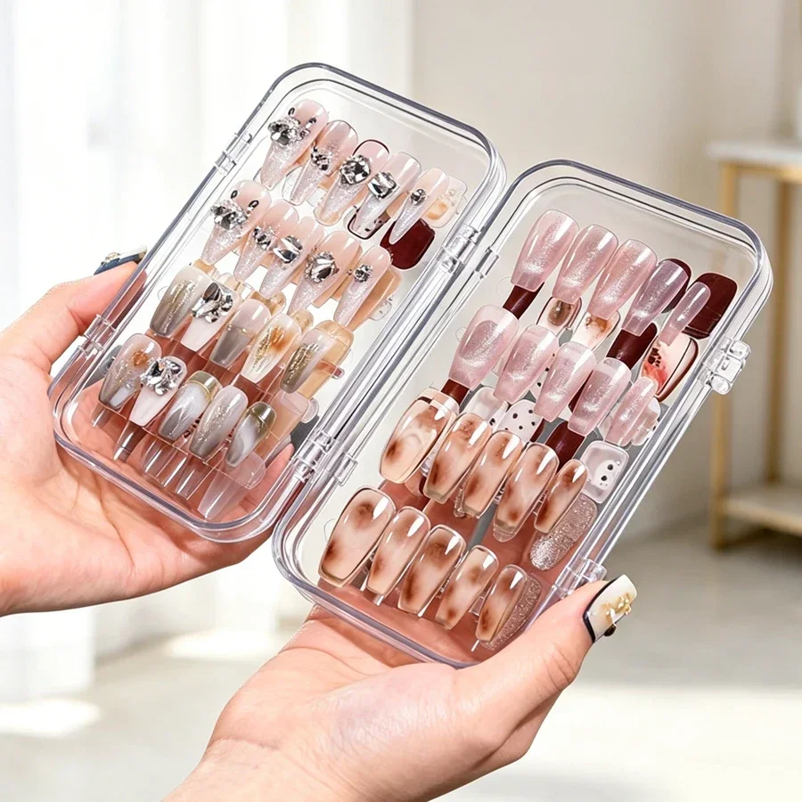 투명 접이식 프레스온 네일 보관함, 살롱 및 DIY 네 - Nail Art Simple 리뷰 및 가격