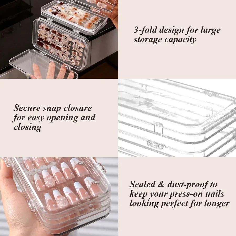 투명 접이식 프레스온 네일 보관함, 살롱 및 DIY 네 - Nail Art Simple 리뷰 및 가격