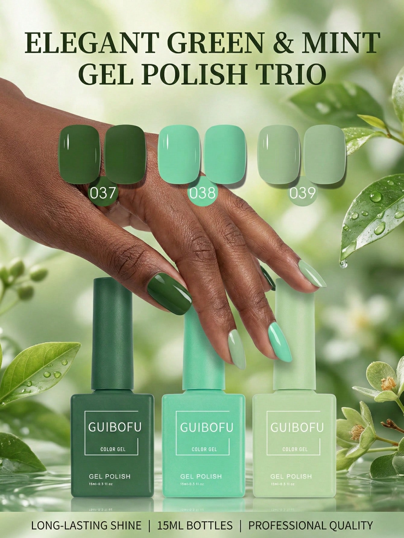 3개/세트 15ml 포레스트 그린 젤 폴리쉬, 다크 에 - Nail Art Emerald Green 리뷰 및 가격
