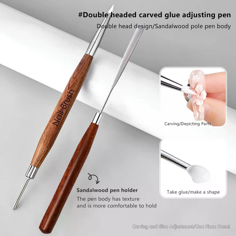 2Pcs 더블 엔드 실리콘 도팅 펜 샌달우드 핸들 네일 - Nail Art Dotting Tool 리뷰 및 가격