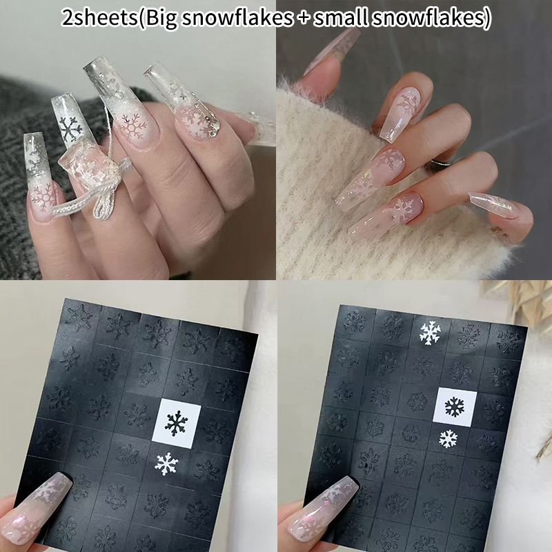 Z. 2 시트 네일 아트 에어브러시 스텐실 손톱용 눈송 - Nail Art Zone 리뷰 및 가격