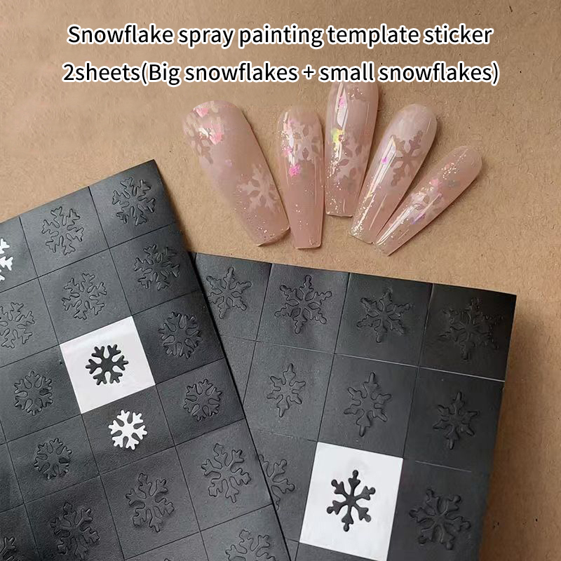 Z. 2 시트 네일 아트 에어브러시 스텐실 손톱용 눈송 - Nail Art Zone 리뷰 및 가격