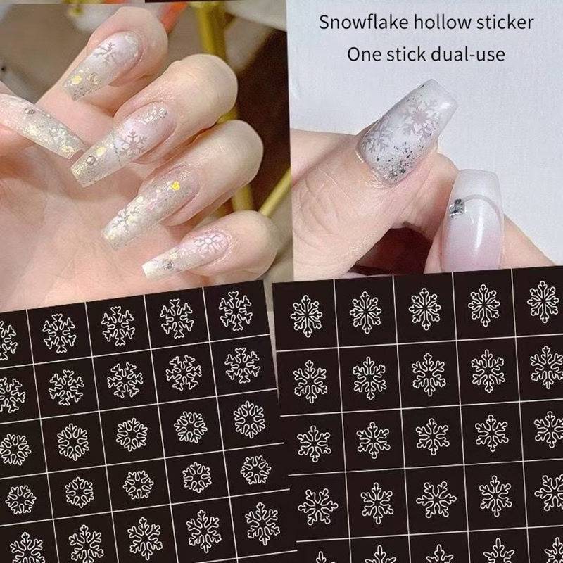 Z. 2 시트 네일 아트 에어브러시 스텐실 손톱용 눈송 - Nail Art Zone 리뷰 및 가격